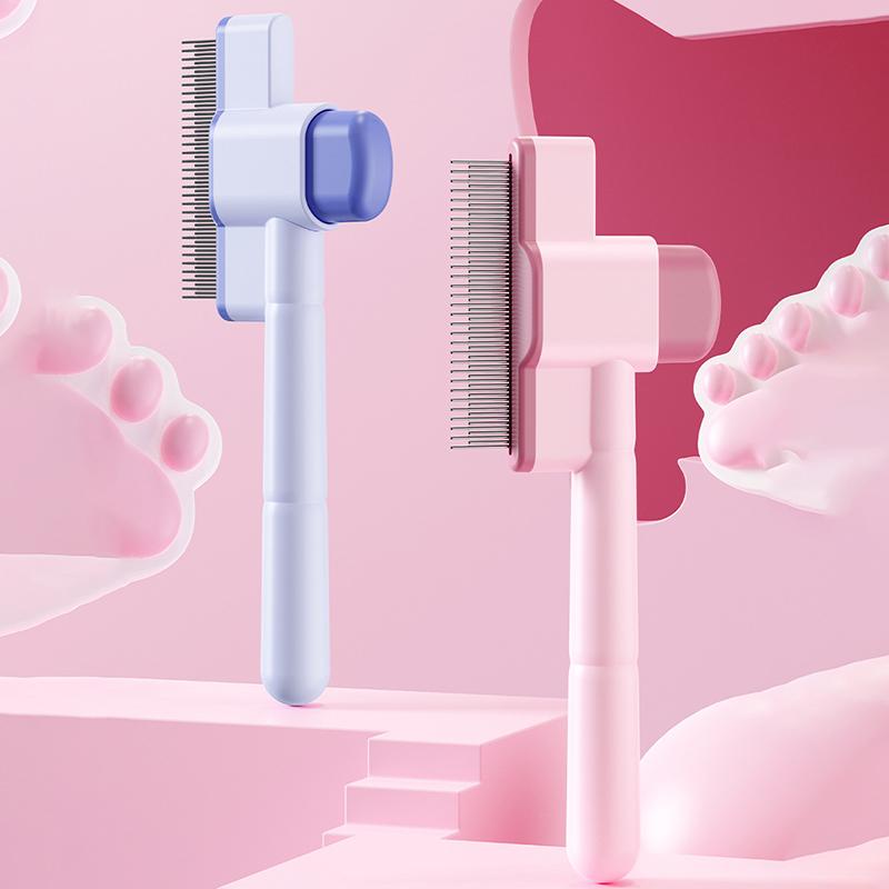 Things For Cats Grooming Brush Cat Accessories Self Cleaning Comb For Pet Hair Care Knot Remover And Floating Hair Tool