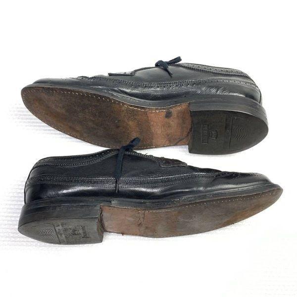 70s-80s Vintage/J.C. Penney/Long Wingtip American Full Brogue Shoes/9.5D/27.0-27.5cm/Black/(USED)