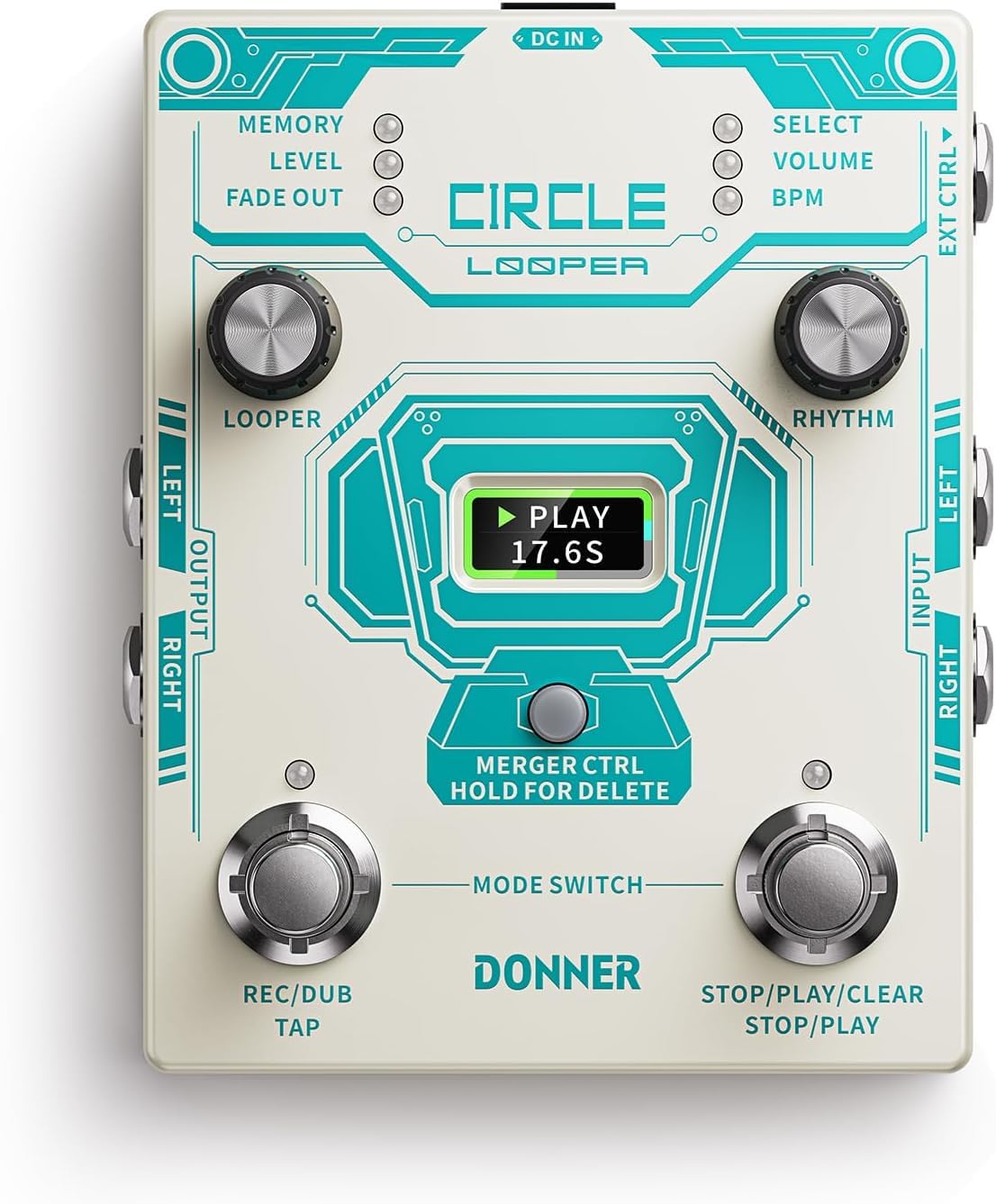 Donner Circle Looper Effect Pedal Looper Donner