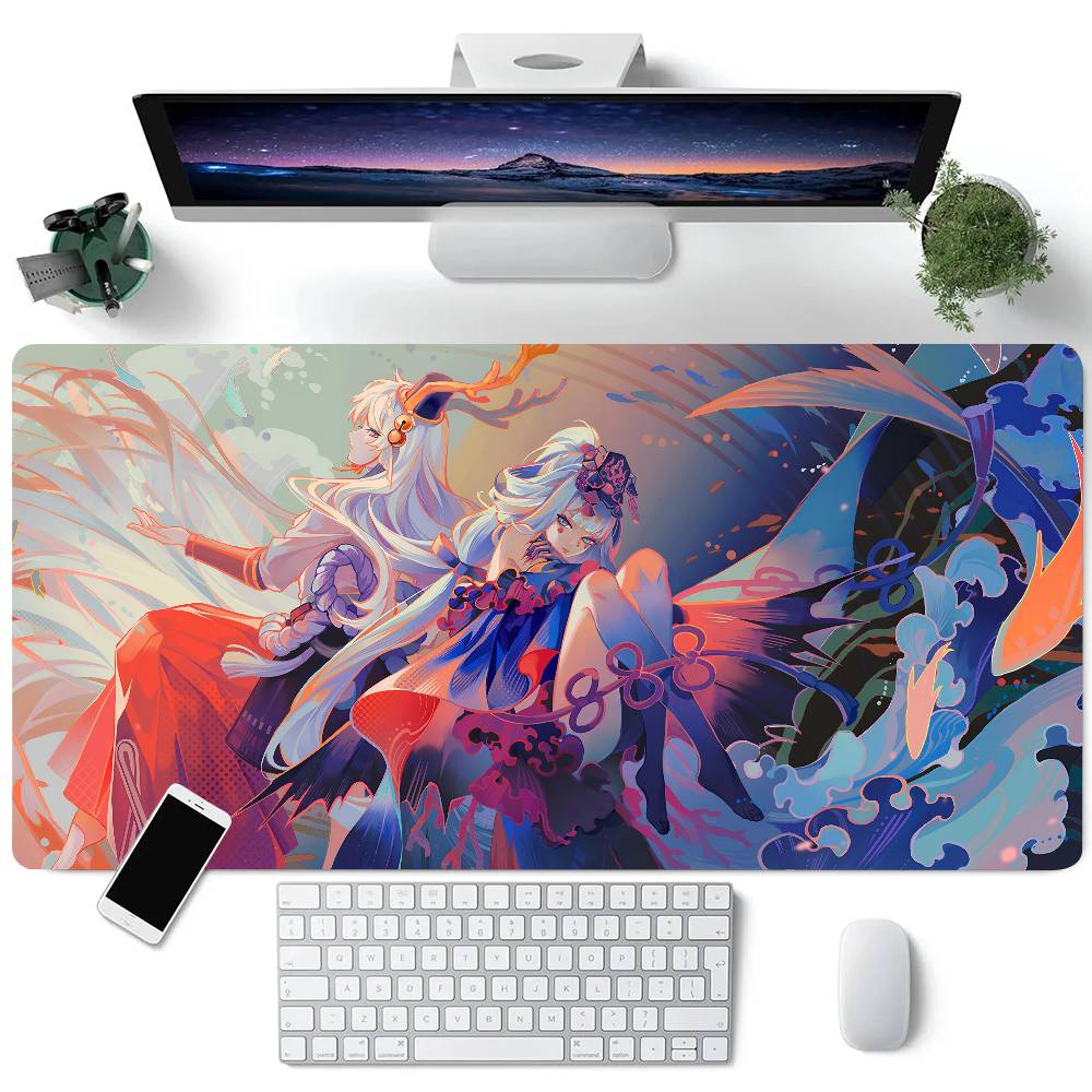 Game Onmyoji Mouse Pad Large Gaming Keyboard Mat LockEdge Rubber Computer Office Accessories