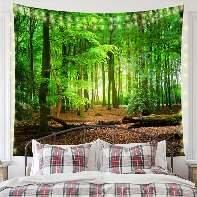 Nordic Nature Forest Landscape Mew Tapestry Background Cloth  HD Hanging Cloth Tapestry Home Decor