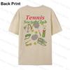 Retro Preppy Tennis Club TShirt Y2k Aesthetic Tennis Lover T Shirt Unisex Unisex Cotton Streetwear Graphic Tees Fashion Summer Tops
