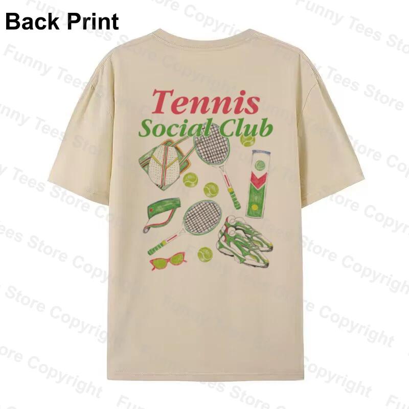 Retro Preppy Tennis Club TShirt Y2k Aesthetic Tennis Lover T Shirt Unisex Unisex Cotton Streetwear Graphic Tees Fashion Summer Tops