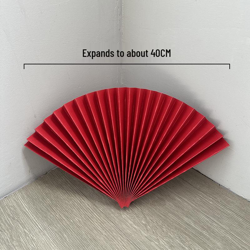 Roter halbkreisförmiger Bambuspapierfächer für Hochzeits- und Eventdekoration