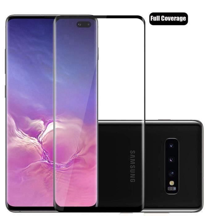 Jec verre trempé samsung galaxy s10, protection ecran vitre film protection pour samsung galaxy s10 couverture complète