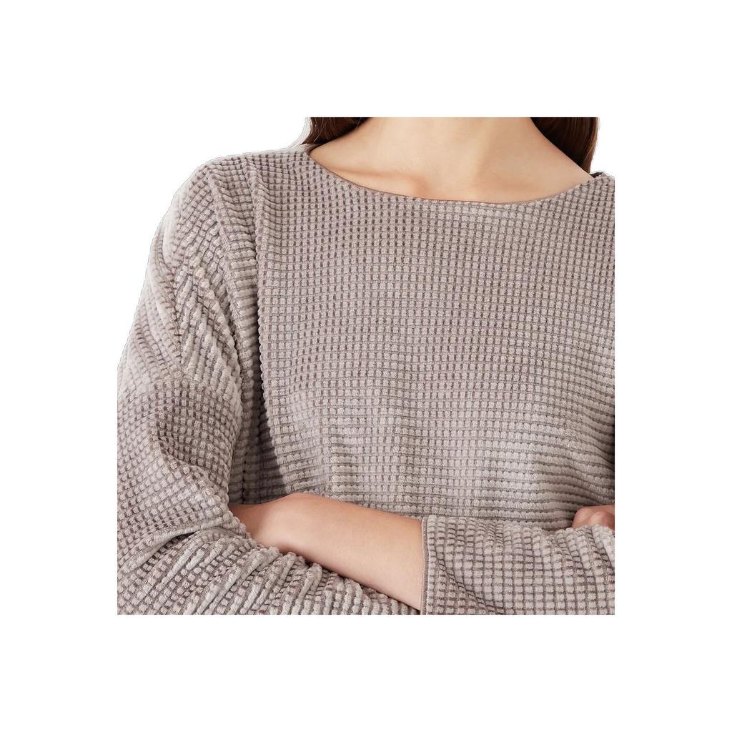 Emporio Armani FW22 Solid Color Round Neck Casual Loose Sweater Women Sweater Beige 6L2M8G2-JUCZ1-0131