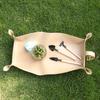 Plants Repotting Mat Foldable Faux Leather Garden Potted Plant Mat with Metal Buckles Waterproof Reusable Transplanting Tray for Plants Repotting And