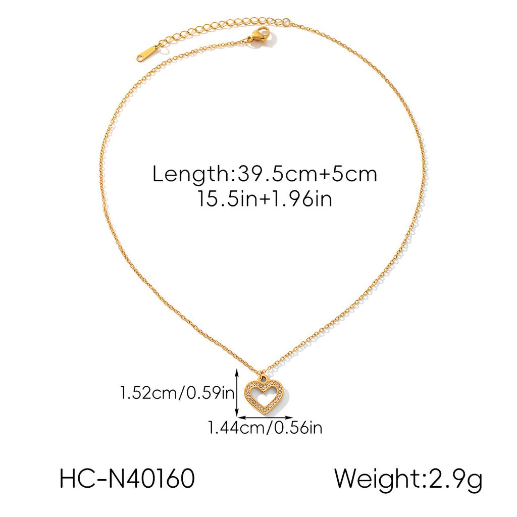 Heart Pendant Necklace Titanium Steel Women Layering Chain Light Luxury Elegant Jewelry Gift for Her