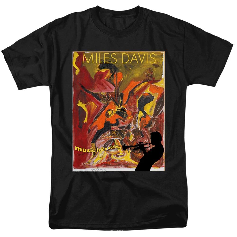 Miles Davis Trumpet Jazz Music Is An Addiction Art Logo Classic Mens T-Shirt 3XL