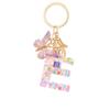 Light Purple Sequin Fringe Resin Keychain 26-Letter Accessory Classic Retro Durable Bag Charm Practical Gift For Friends And Family