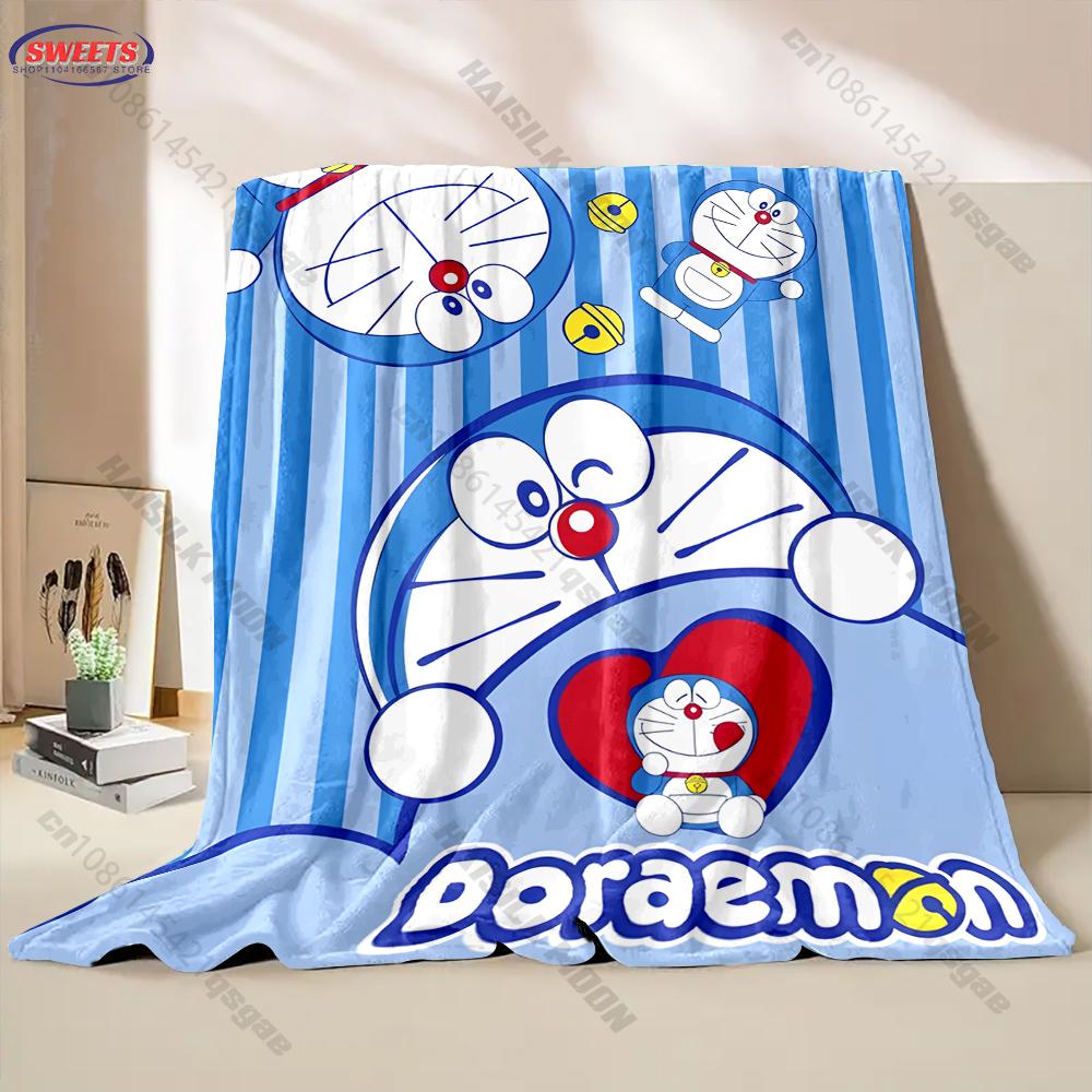 Free Shipping! Doraemon Print Blanket Warm Soft Comfortable Home Travel Blanket Sofa Bedding Cover Blanket Gift for Kids Adults