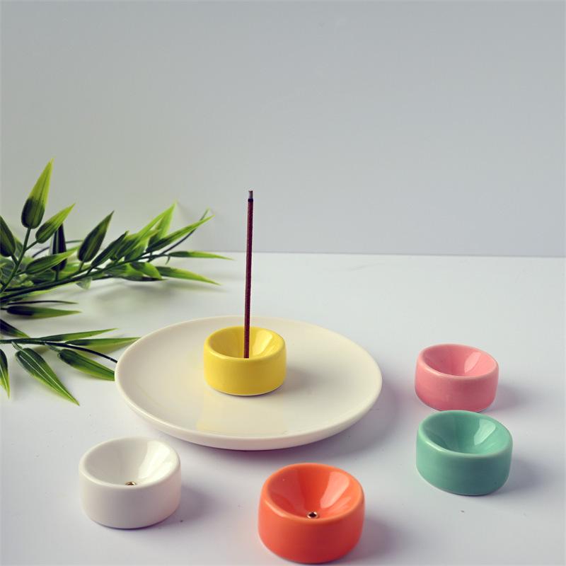 Colorful DIY Zen-Inspired Portable Incense Holder for Sandalwood & Agarwood Sticks Cylindrical - Orange