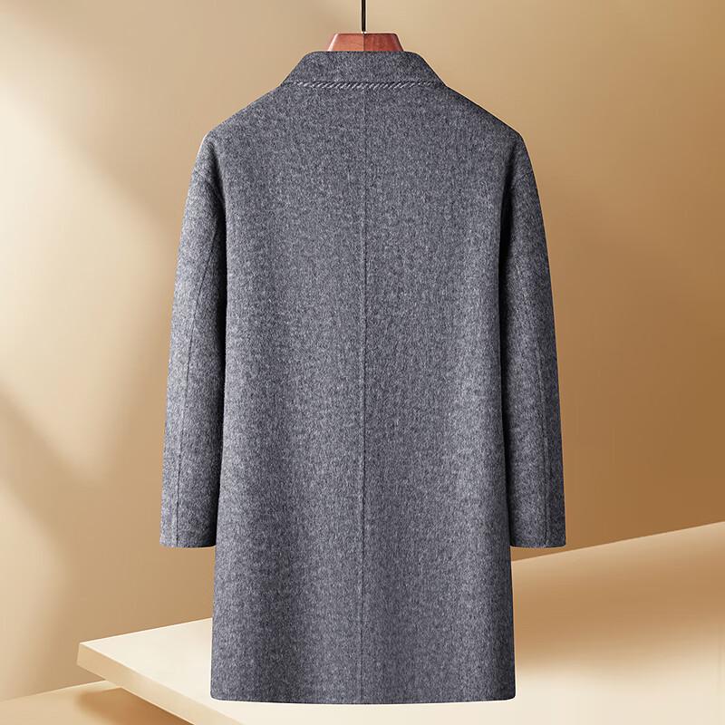 FAPAI Men's Double-Breasted Wool Blend Overcoat