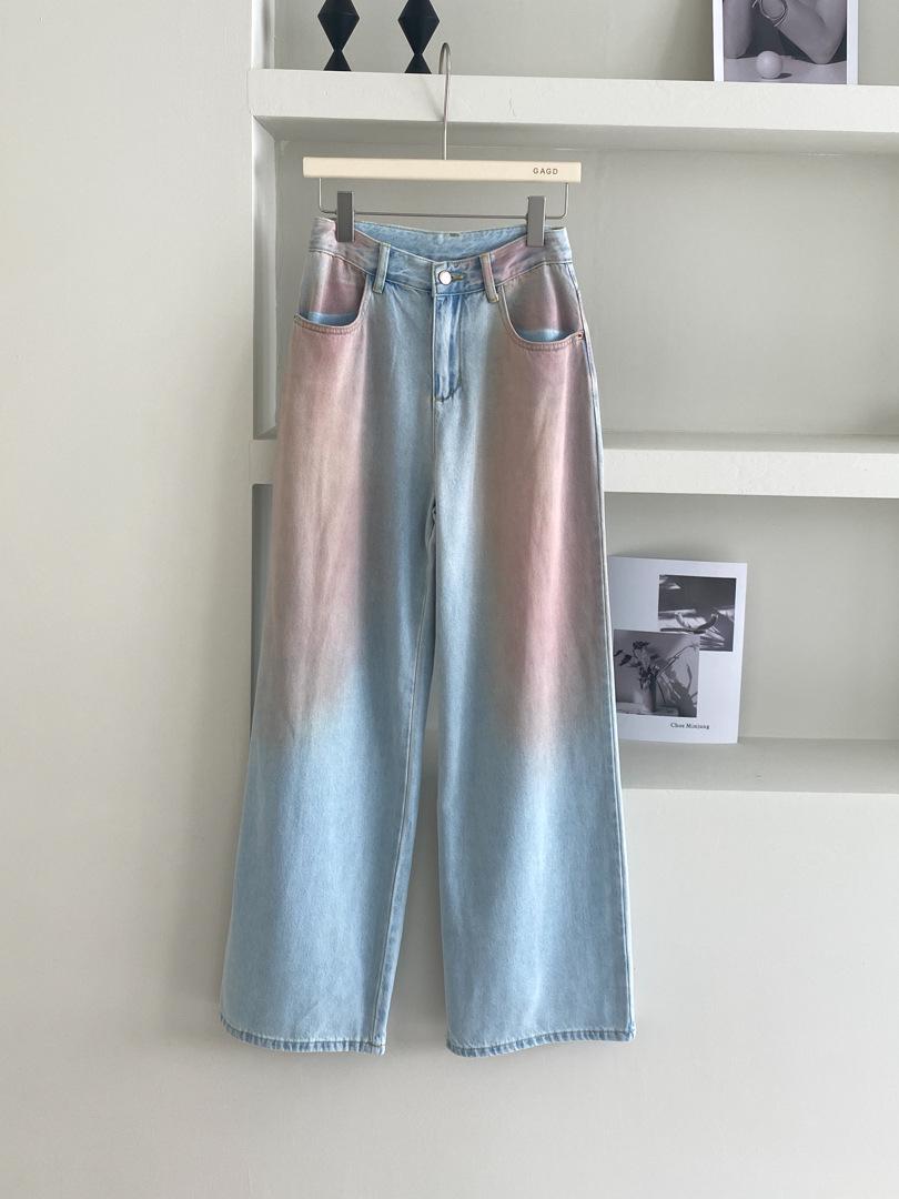 GAGD Peachy Cheek Gradient Wide-Leg Women s Jeans Large