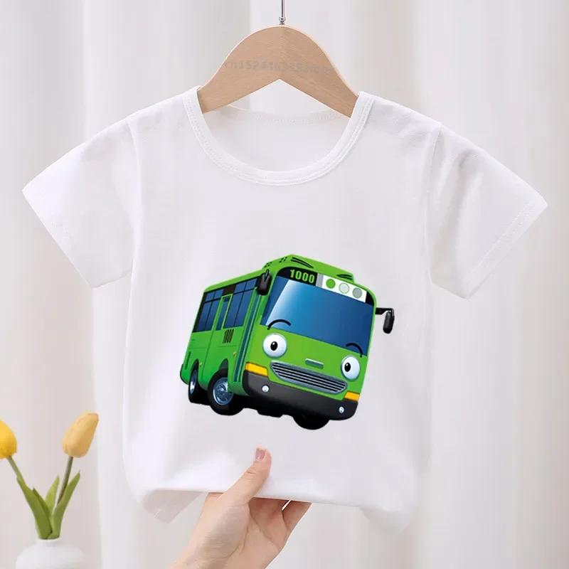 Tayo the Little Bus Print Kids T-shirt Children's Clothes 2026 Summer Cartoon Cute Baby Girls Clothing Boys Short Sleeve T Shirt