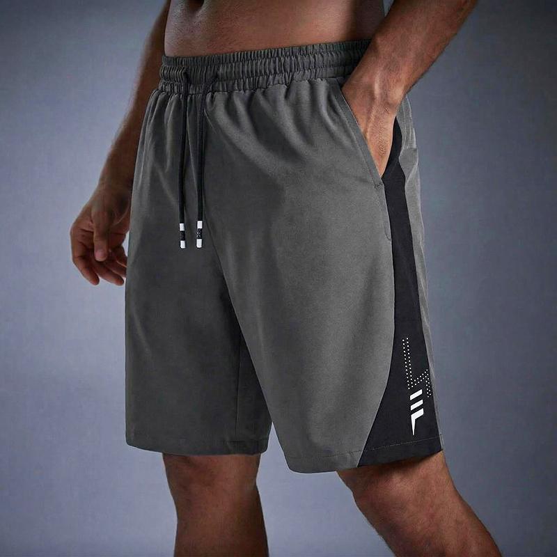 DOKI Heren Sneldrogende Sportschoolshorts Trekkoord Lichtgewicht Trainingsshorts Fitness Workout Hardloopshorts Casual Zomer Strandshorts L grijs