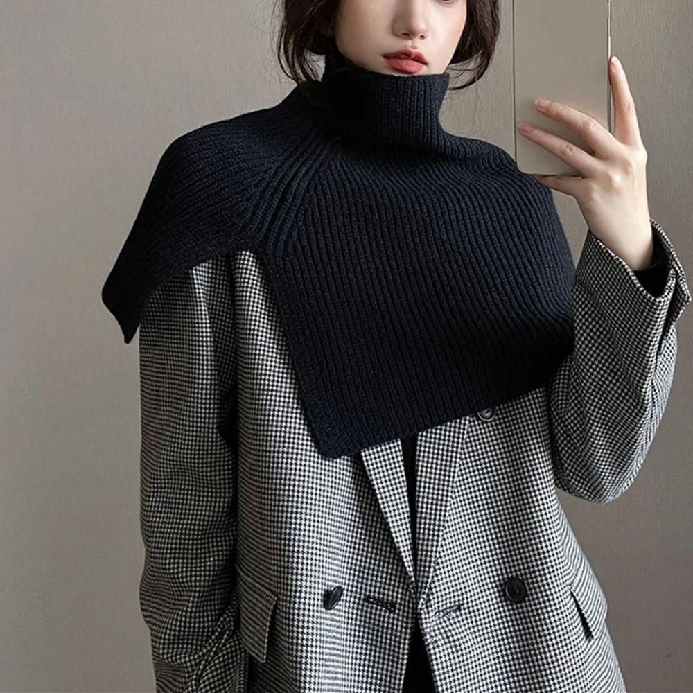 Thicken Knitted Shawl Warm Neck Wraps Retro Women Cape Girl
