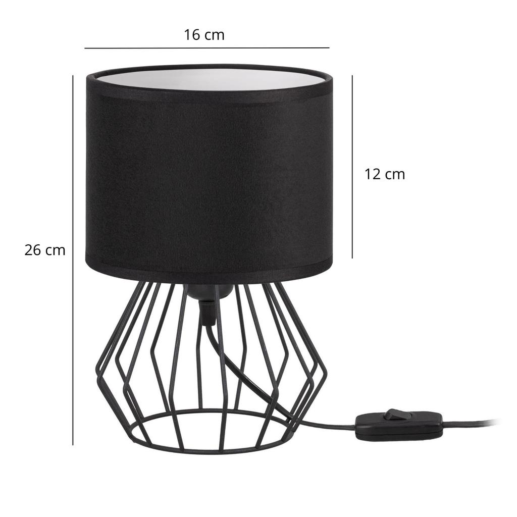 Lampa tornado amb welur czarny