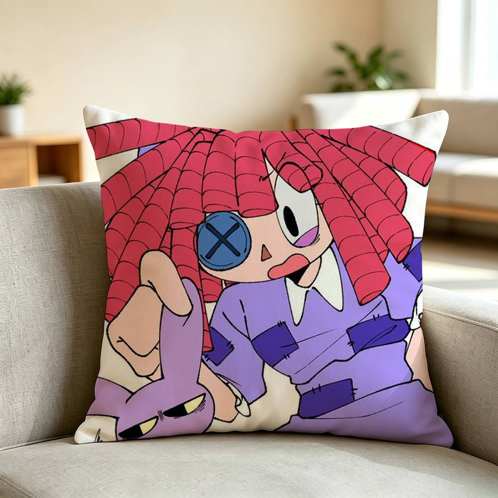 T-The Amazing Digital Circus R-Ragatha Square Double-Sided printed Pillow Case Bedroom Bedside Pillow Sofa Cushion Cover