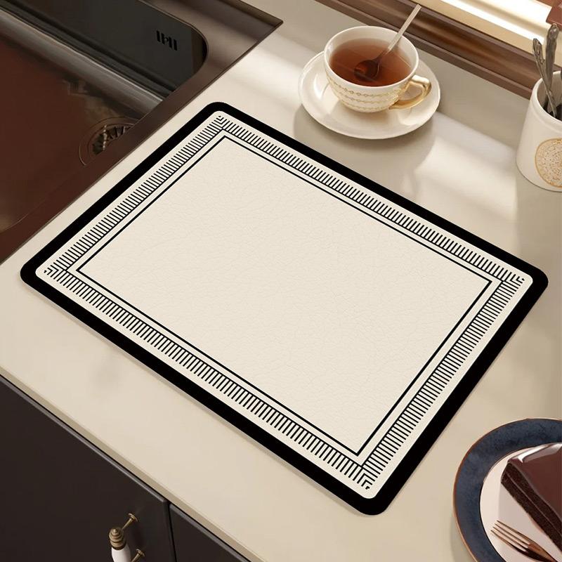 Kitchen Drain Mat Countertop Diatom Mud Absorbent Mat Dishes Water Control Mat Coffee Mat Desktop Insulation Tea Mat