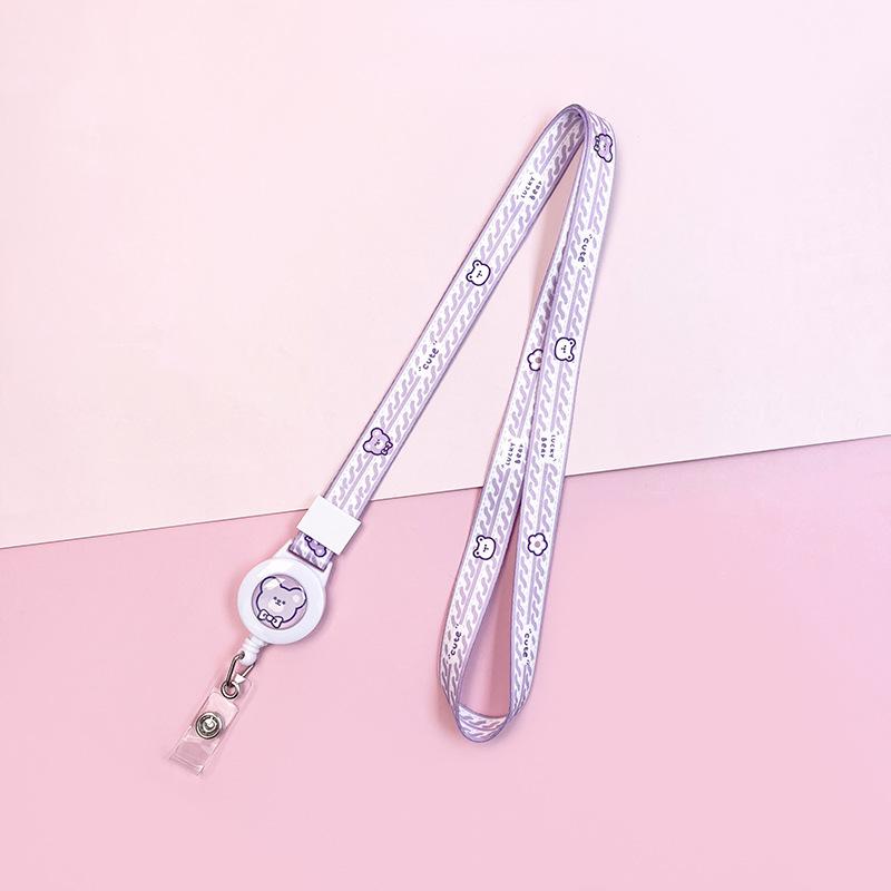 Cartoon Teleskopische Leichtziehbare Schnalle Lanyard Studenten Anti-Verlust Kartenhalter Halsband Langes Seil Arbeits Namensschild Namensschild Lanyard