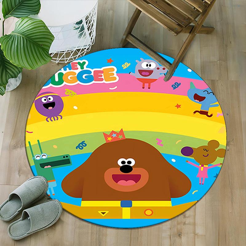 1pc Hey Duggee4 Print Round Carpet Chair Round Carpet Suitable for Bedroom Living Room Home Decorative Carpet