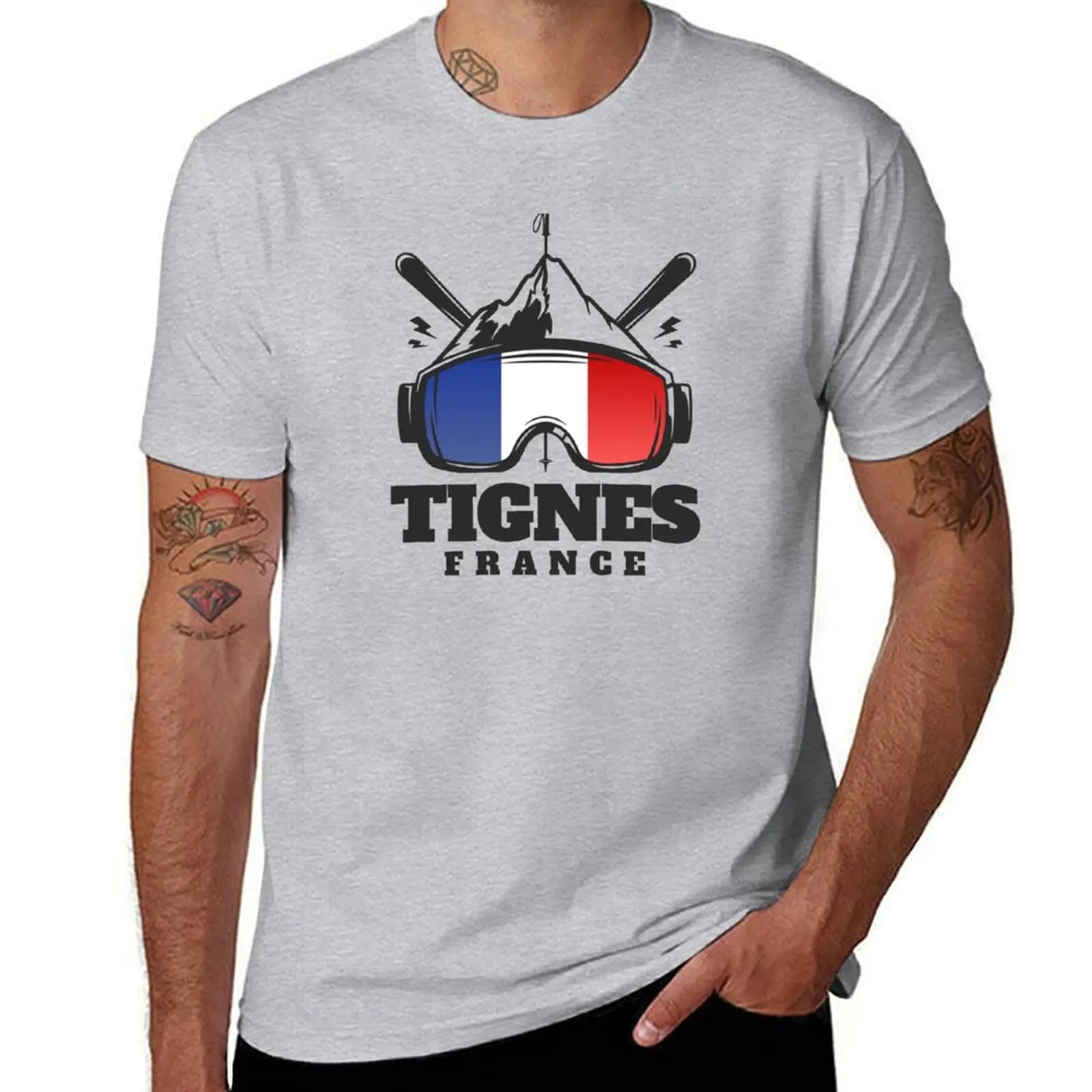 

Tignes France Ski Resort Skiing Souvenir TShirt funnys boys animal print customs vintage clothes mens t shirt graphic S