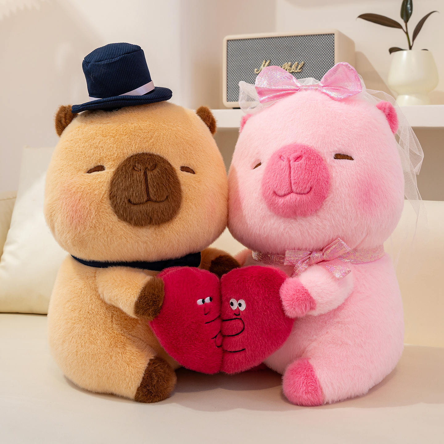 

Плюшевая игрушка капибара с магнитным компаньоном, очень мягкая, набивная, для декора комнаты 30CM