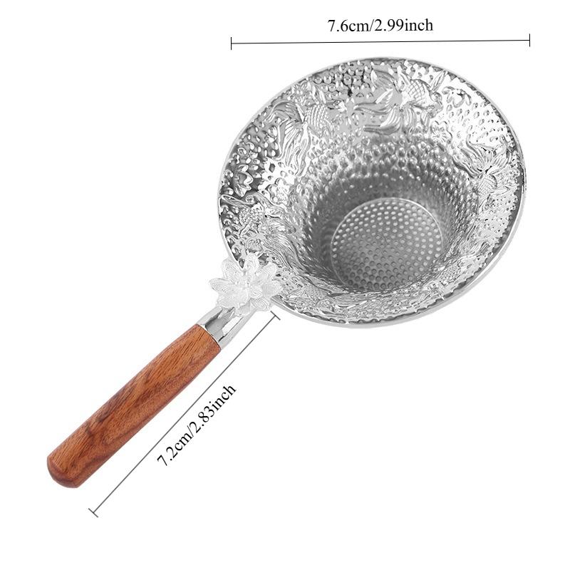 Premium Rosewood & Ebony Tea Strainer Handcrafted Tea Water Separator Traditional Tea Ceremony Accessory