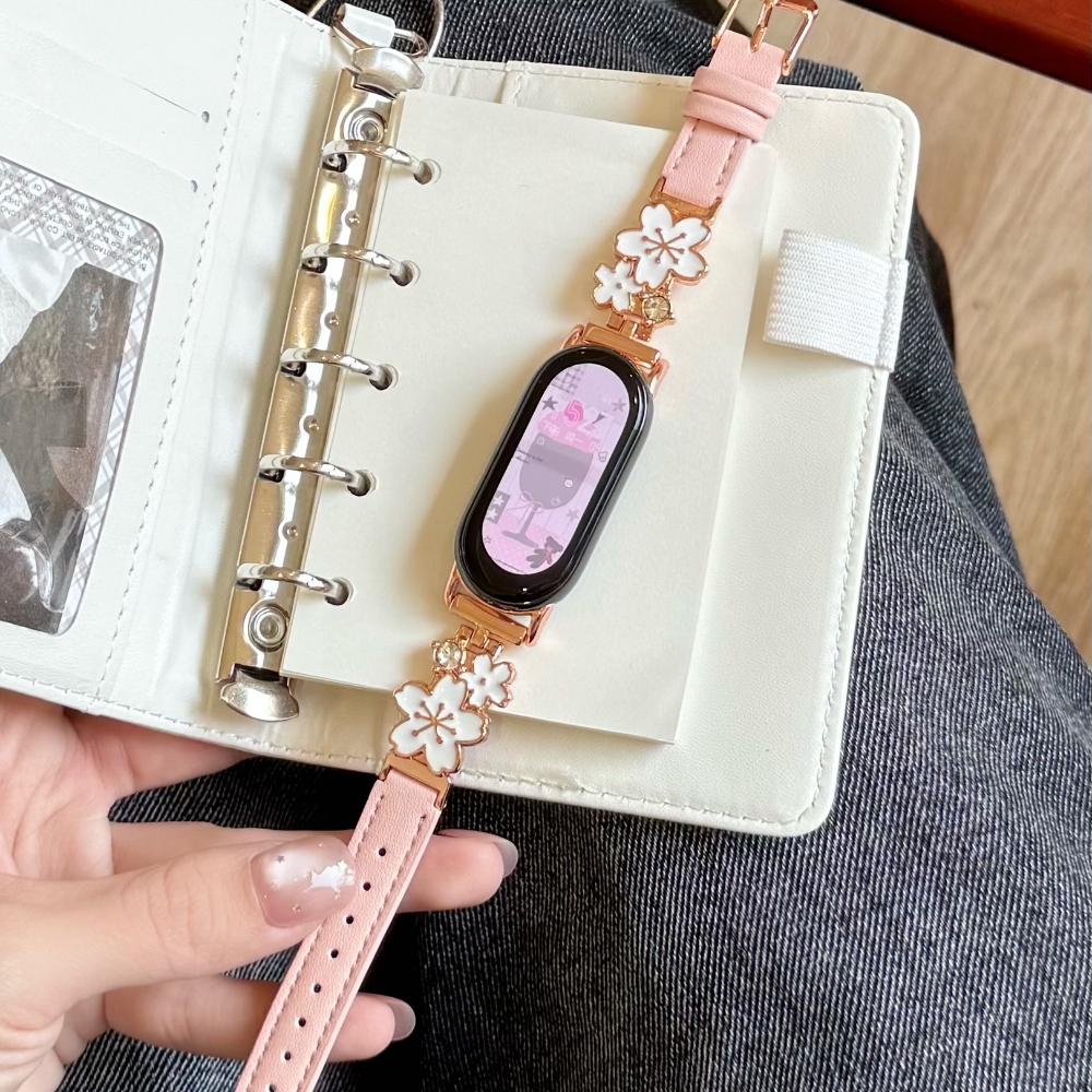 Δερμάτινο Λουράκι με Διαμάντια για Xiaomi Mi Band 10 9 8 Βραχιόλι για Xiaomi Mi Band 8 9 Pro/Redmi Watch 4 5 6 NFC Αθλητικό Λουράκι