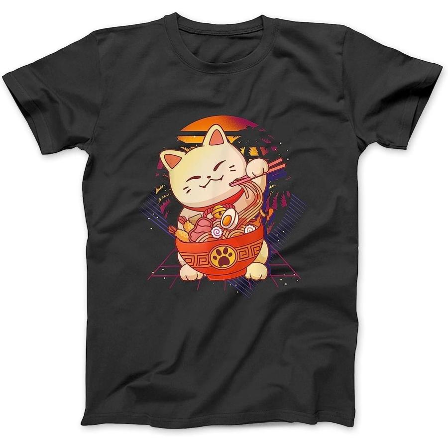 Ramen Cat Anime T-Shirt NGO Womens Mens Tank Top Sweatshirt Hoodie Longsleeve Black XXXXXL чёрный