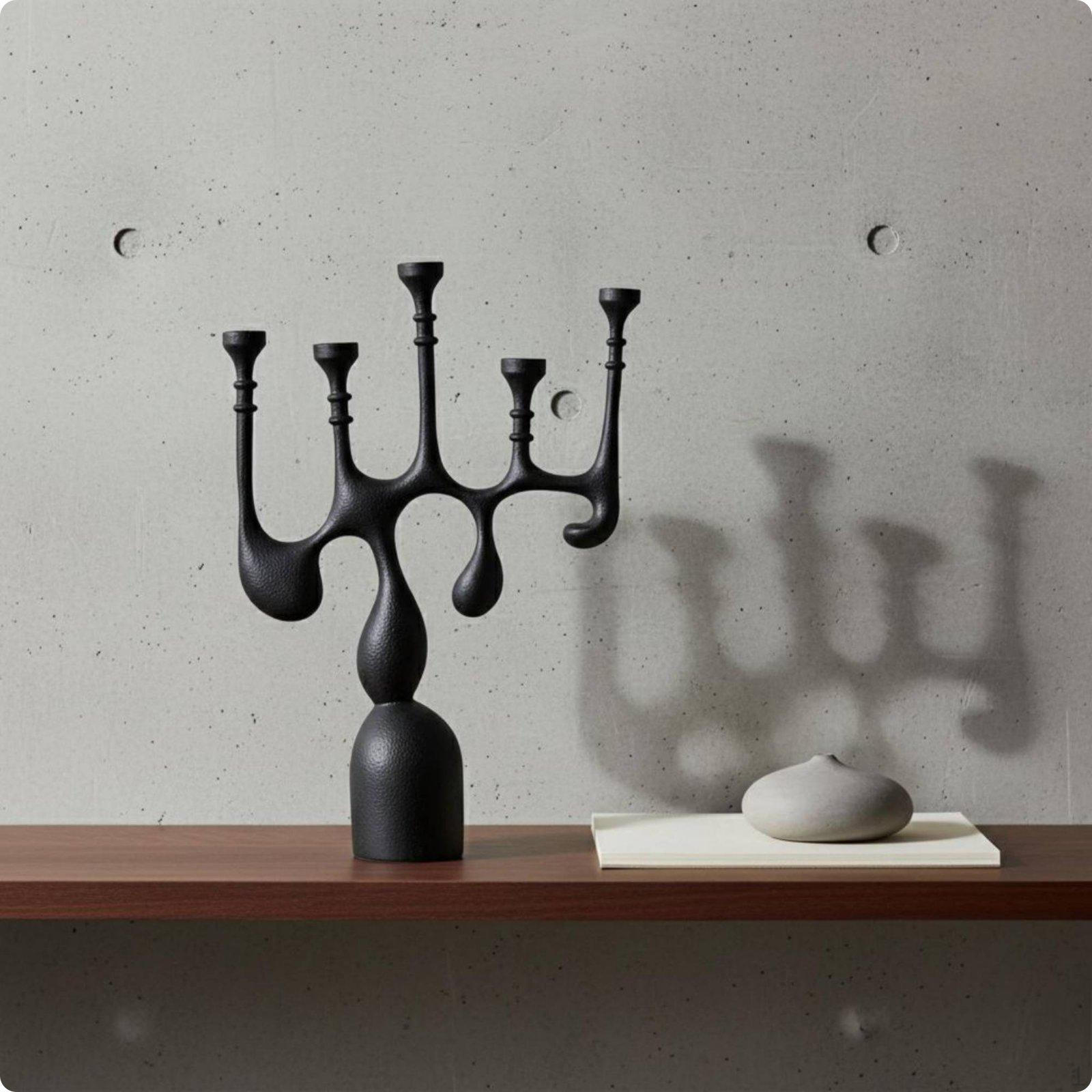 Geometric Candle Holder European Resin Stand Artistic Design Decorative Table Centerpiece for