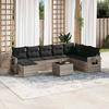 VidaXL Garden Lounge Set with Cushions 9 Pcs, Patio Sofas, Patio Furniture Set, Outdoor Furniture, Grey 3220571