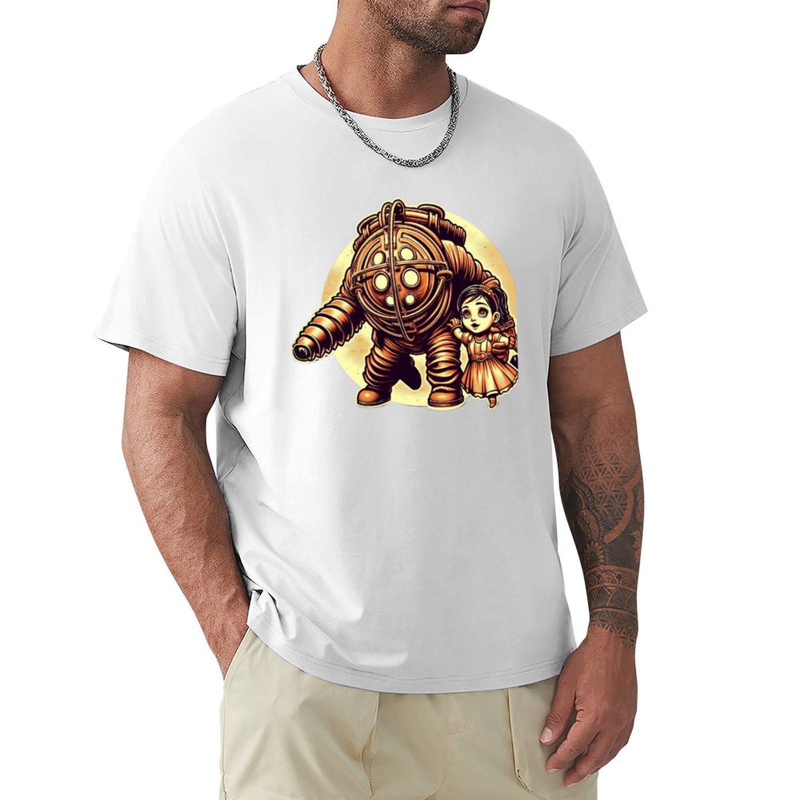 Big daddy  little sister iart for retro gamers TShirt funny costumes anime tshirt Tshirts man mens tall t shirts S