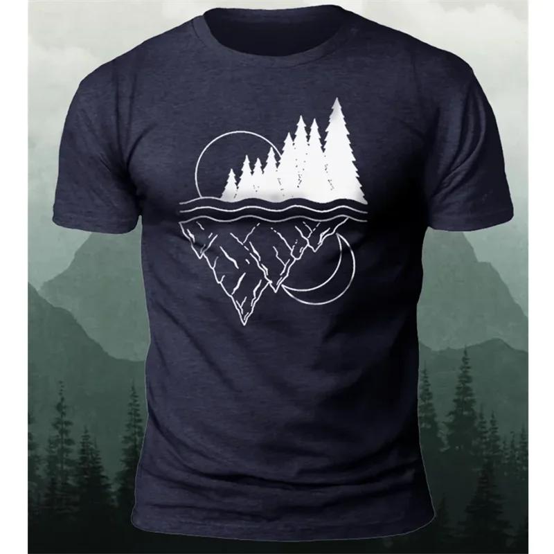 

Лето 2024, мужская футболка с горным узором, мужские футболки с 3D принтом, новые модные футболки, спортивная одежда, топы для спортзала, повседневная одежда Homme M