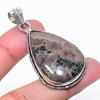 Natural Mud Crack Fossil Gemstone 925 Sterling Silver Jewelry Pendant 1.97" AP-15274