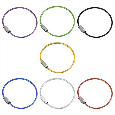50 Pcs 15cm Stainless Steel Wire Keychain Rope Multicolor Versatile Stainless Steel Wire Keychain Loop