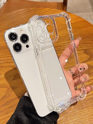 Applicable To IPhone15Pro Airbag Anti-fall Mobile Phone Case Apple 14 Transparent Four Corner Anti-fall Soft Silicone Protective Cover