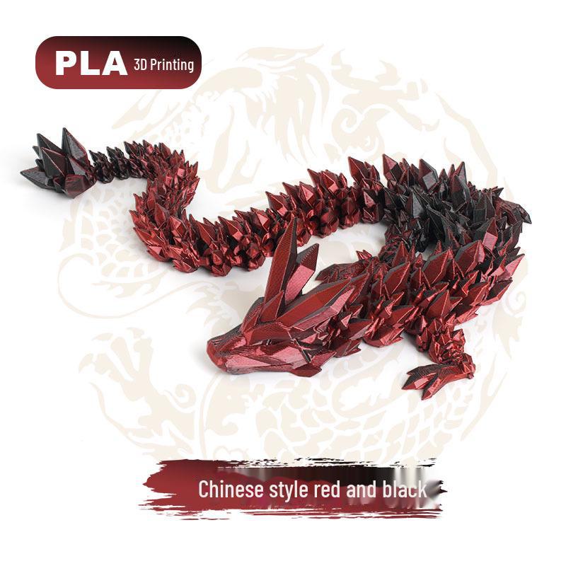 "Handcrafted 3D Printed Crystal Dragon Ornaments - Chinese Dragon & Dragon Egg Toys"