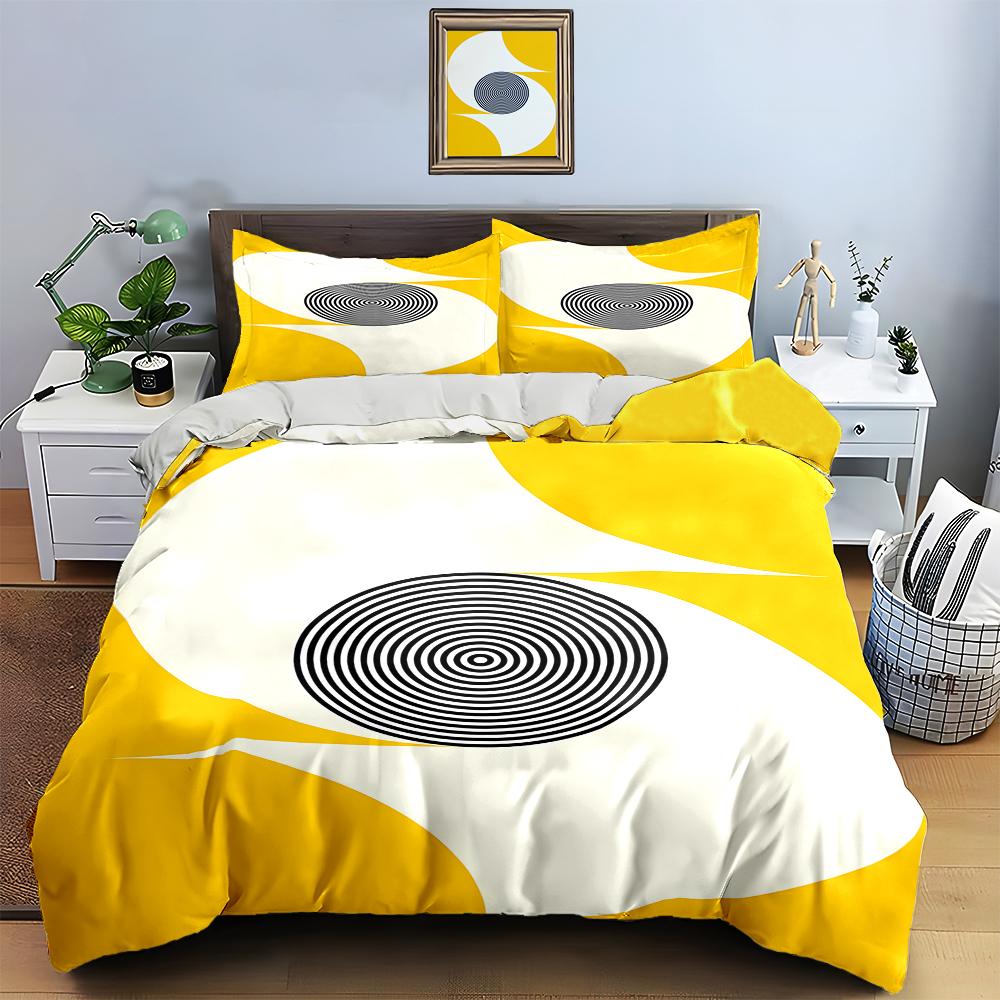 Spiralförmige konzentrische Kreise Bettwäsche Bettbezug-Sets Bettbezüge Kissenbezüge Geschenke (1 * Bettbezug 2 * Kissenbezüge, ohne Bettdecke)