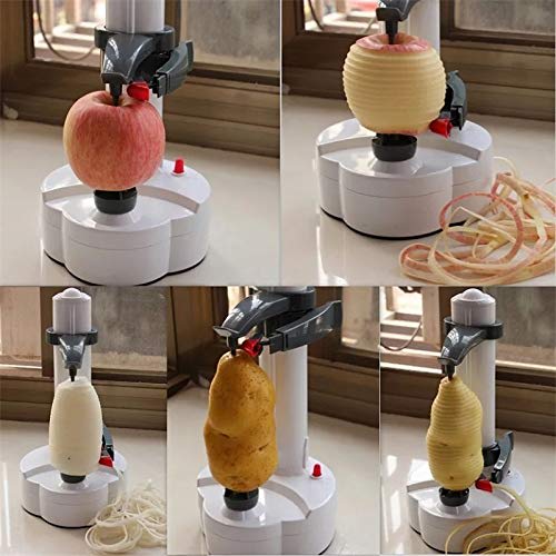 BAIRNOX Electric Peeler, Automatic, Multi-Functional Kitchen Tool for Peeling Apples, Pears, Potatoes, Vegetables, and Fruits, Stainless Steel and Pla