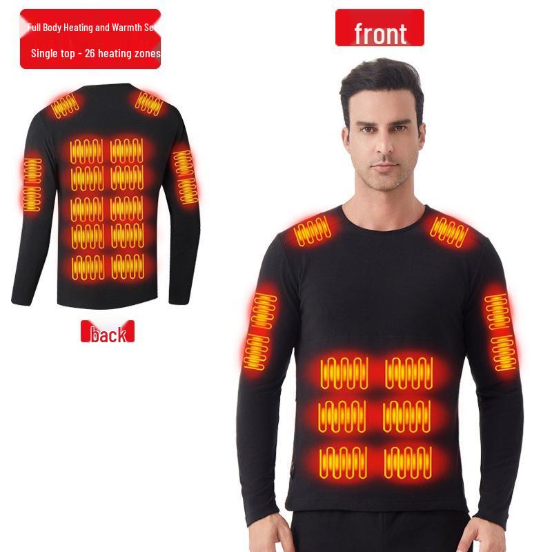 Smart Temperature-Controlled Heated Pants Set with Velvet Lining for Cold Protection - Middle-Aged and Elderly