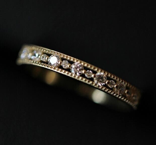 Huitan Simple Gold Color Ring For Ladies Stylish Female CZ Jewelry Daily Accessories For Girls  Lots&Bulk Dropshipping