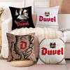 Cool D-Duvel Moortgat Brauerei 2 Kissenbezüge Natürlicher Leinen Doppelseitiger Druck Sofa Heimdekoration Kissenhülle