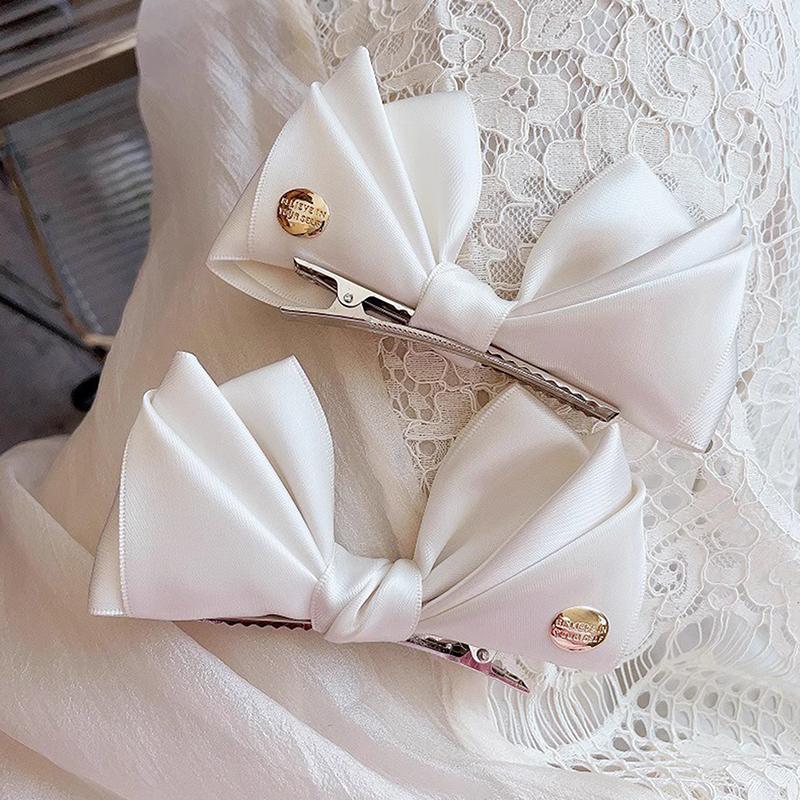 2Pcs  Bow Hair Clips For Women Vintage Bowknot Side Hairpin Cute Girls Barrettes Headdress Hair Accessories