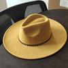 Winter Suede Wide-brimmed Fedora Hat for Women and Men Church Jazz Cap Panama Felt Hat Outdoor Windproof Hat Wholesale