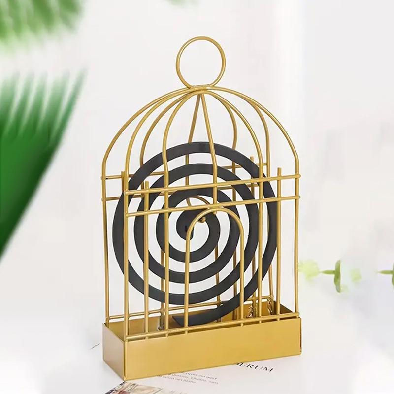 Nordic Birdcage Mosquito Coil Holder - Fireproof Wrought Iron Repellent Box
