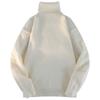 White Pullover Turtleneck Men's Knitted Sweater Autumn and Winter New Trendy Brand Loose Casual Student Sweater