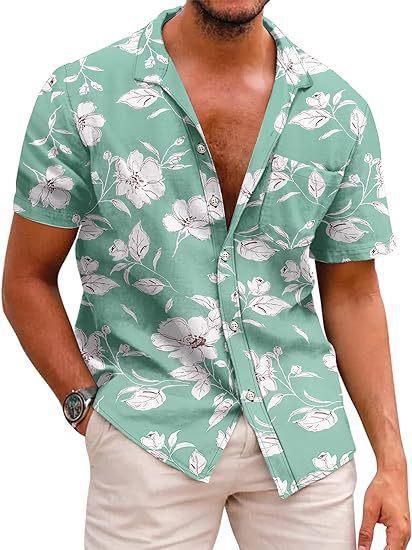 Summer Essential! Tropical Leaf Print Short-sleeve Shirt