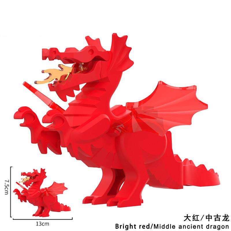 

Moc Creative Medieval Dragon Knights Модель Фигурки Экшн Строительные Блоки Кирпичики Коллекция Brinquedos Игрушки Для Детей Подарки ярко-красный